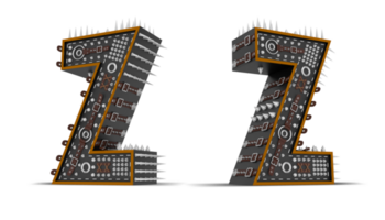 3d alfabet punk- stijl, 3d weergave. png