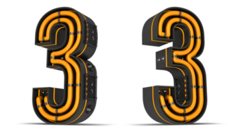 numero neon leggero 3d interpretazione illustrazione png