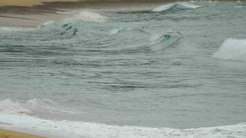 lento movimiento imágenes de un azur ola laminación terminado un tropical costa. turismo y viaje concepto video