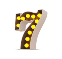 3d number with light bulb, 3d rendering png