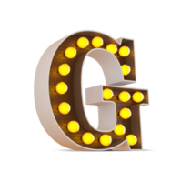 3d alfabet med ljus Glödlampa. png