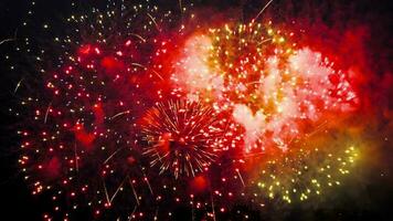 Fireworks in the night sky for a festive event. Event celebration. New Year or Christmas. video