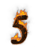 fuego número 3d representación. png