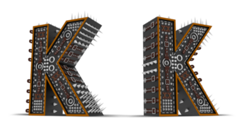 3d Alphabet Punk Stil, 3d Wiedergabe. png