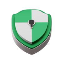 Protection icon, Security icon 3d rendering png