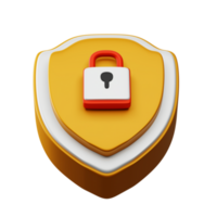 Protection icon, Security icon 3d rendering png