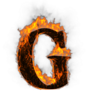 Fire alphabet 3d Rendering illustration. png