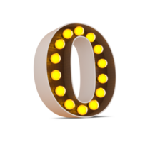 3d number with light bulb, 3d rendering png