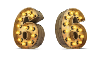 Wood number with light bulb. png