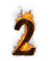 Fire number 3d Rendering. png