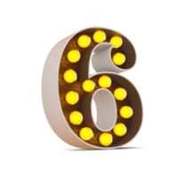 3d number with light bulb, 3d rendering png