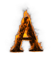 Fire alphabet 3d Rendering illustration. png