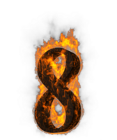 Fire number 3d Rendering. png