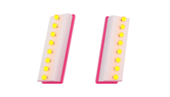 vit 3d alfabet rosa linje med ljus Glödlampa dekorera png