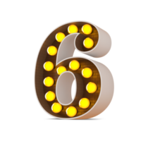 3d number with light bulb, 3d rendering png