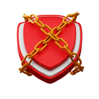 icono de protección, icono de seguridad representación 3d png