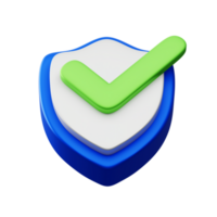 Protection icon, Security icon 3d rendering png