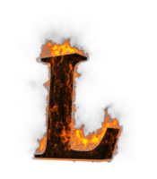fuego alfabeto 3d representación ilustración. png