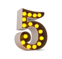 3d number with light bulb, 3d rendering png