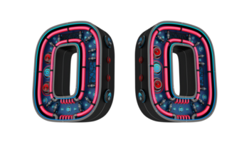 Black number with Red and blue Neon light and has a cooling system png