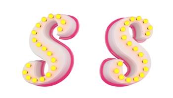 Weiß 3d Alphabet Rosa Linie mit Licht Birne schmücken png