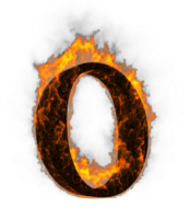 Fire alphabet 3d Rendering illustration. png