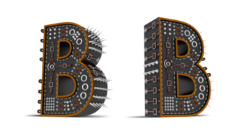 3d alphabet punk style, 3d le rendu. png