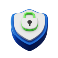 Protection icon, Security icon 3d rendering png