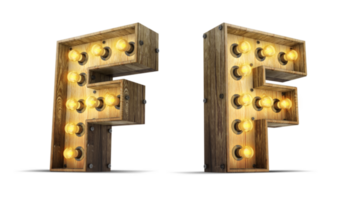 madeira alfabeto com luz lâmpada. png