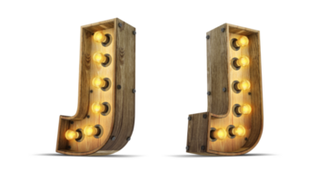 hout alfabet met licht lamp. png