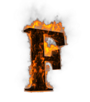 Fire alphabet 3d Rendering illustration. png