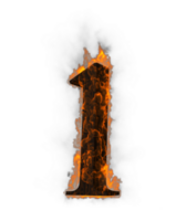 Fire number 3d Rendering. png