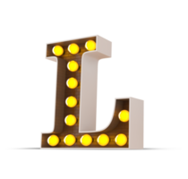 3d alphabet avec lumière ampoule. png