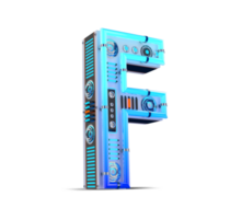 3d alfabet met blauw neon en neon licht effect. png