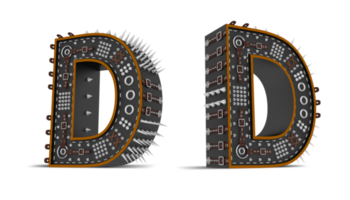 3d Alphabet Punk style, 3d rendering. png