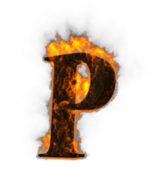 Feuer Alphabet 3d Rendern Illustration. png