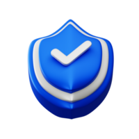 Protection icon, Security icon 3d rendering png