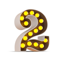 3d number with light bulb, 3d rendering png