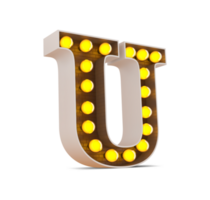 3d alphabet avec lumière ampoule. png