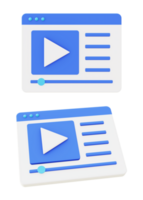 3d Illustration Symbol von Blau Video Streaming png