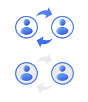 3d illustratie icoon van blauw mensen verhouding png