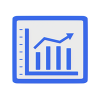 3d illustratie icoon van blauw groei statistisch diagram png