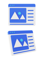 3d illustratie icoon van blauw afbeelding foto beeld png