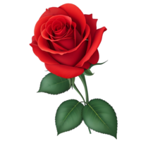romantisch rood roos voor bruiloft en Valentijn verjaardag botanisch groet kaart illustratie, ai generatief png