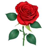 romantisch rot Rose zum Hochzeit und Valentinstag Jahrestag botanisch Gruß Karte Illustration, ai generativ png