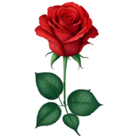 romantisch rood roos voor bruiloft en Valentijn verjaardag botanisch groet kaart illustratie, ai generatief png