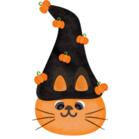 Halloween Cat watercolour clipart for decoration. png