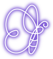 púrpura mariposa neón animal resplandor ligero icono elemento ilustración png