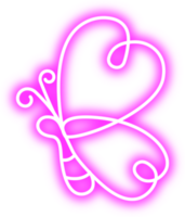 Rosa Schmetterling Neon- Tier glühen Licht Symbol Element Illustration png