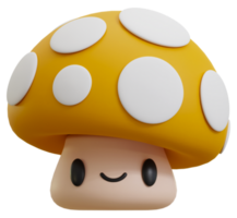 3D rendering cartoon cute mushroom character illustration png